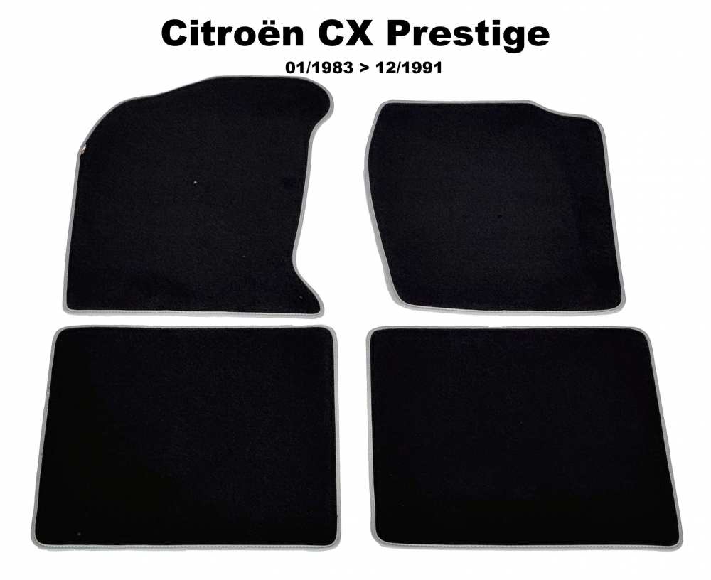 Sonstige-Citroen - CX, vloermattenset Velour Exellence (4 stuks, achter + voor), donkergrijs met lichtgrijze 