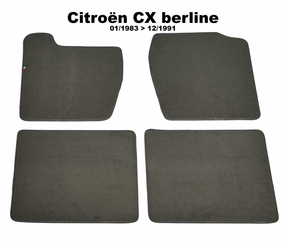 Sonstige-Citroen - CX, vloermattenset Velour Exellence (4 stuks, achter + voor), lichtgrijs (Gris clair) met 
