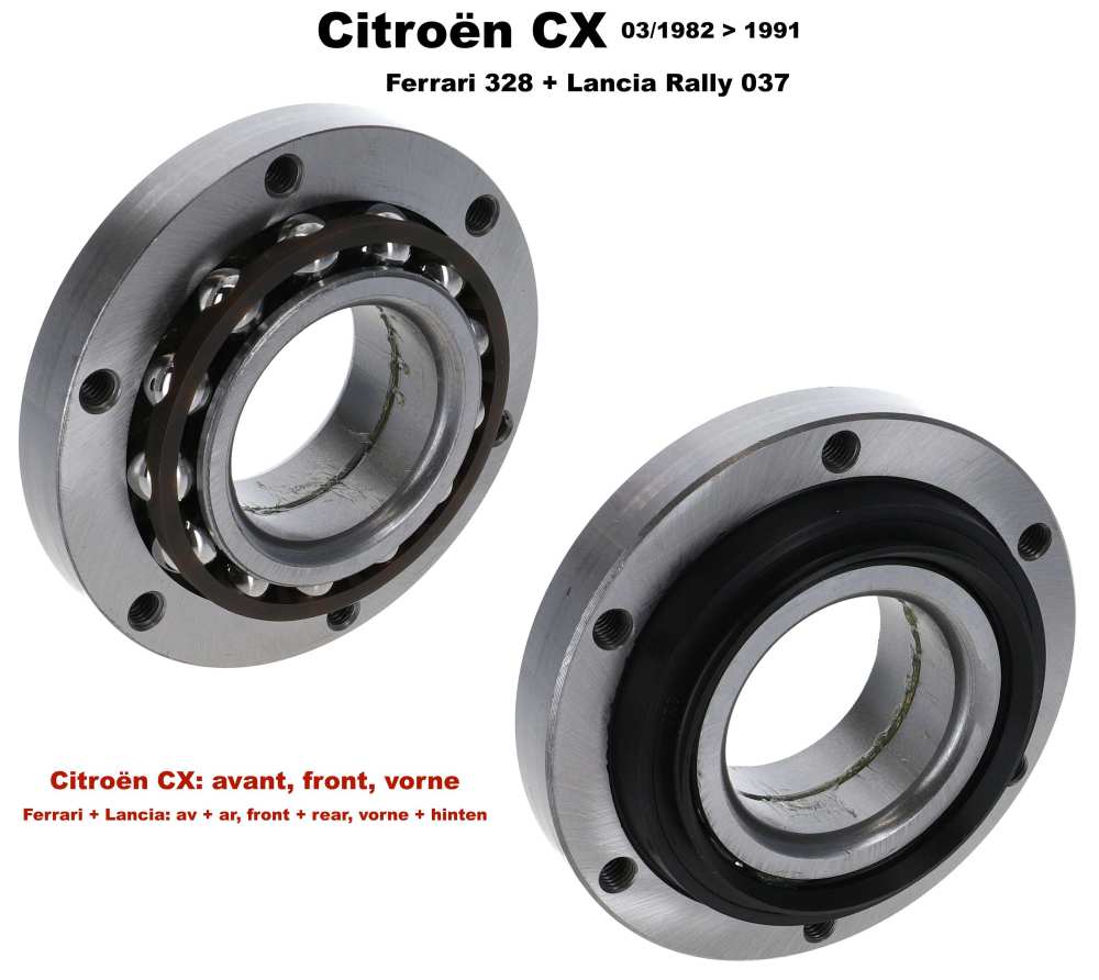 Sonstige-Citroen - Voorwiellagerset Citroen CX. Gemonteerd van 03/1982 tot 1991 Made in Spain