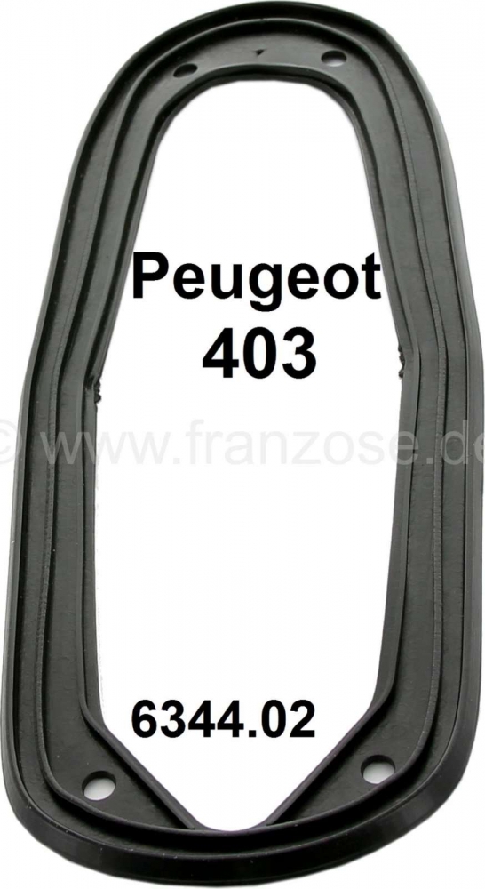 Peugeot - P 403, rubber onder achterlicht (per stuk). Geschikt voor Peugeot 403, Bestelnr. 6344.02