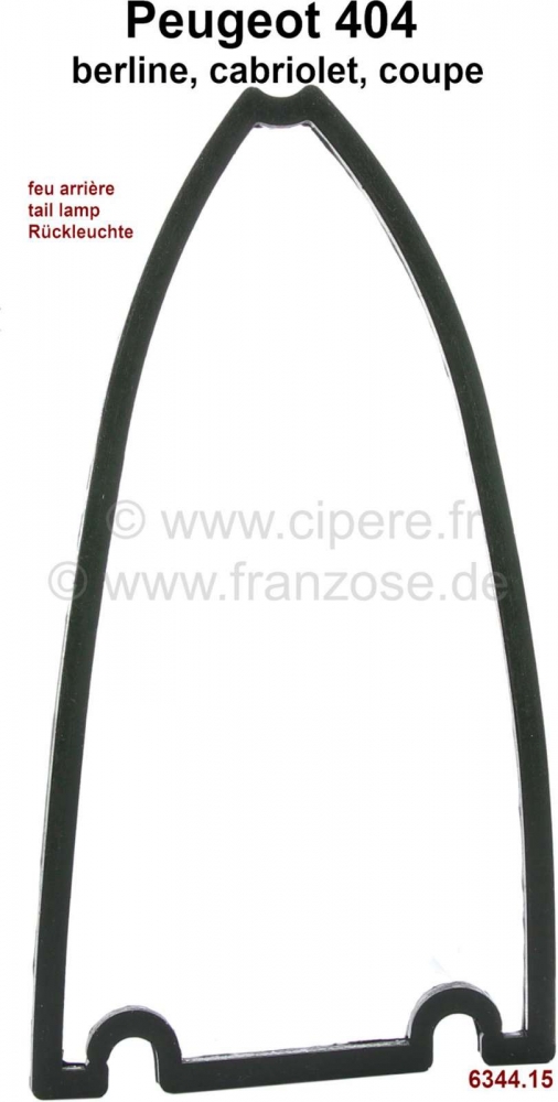 Peugeot - P 404, bovenafdichting, voor het achterlicht. Geschikt voor Peugeot 404 berline + cabriole