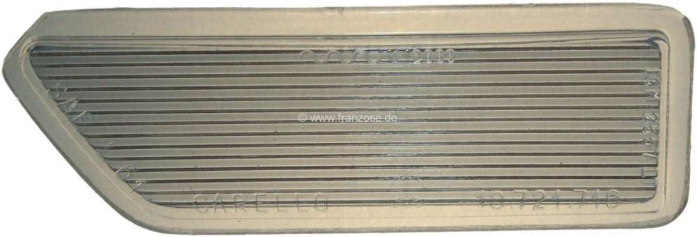 Peugeot - P 404, glas voor kentekenplaatverlichting helder, links, voor cabrio