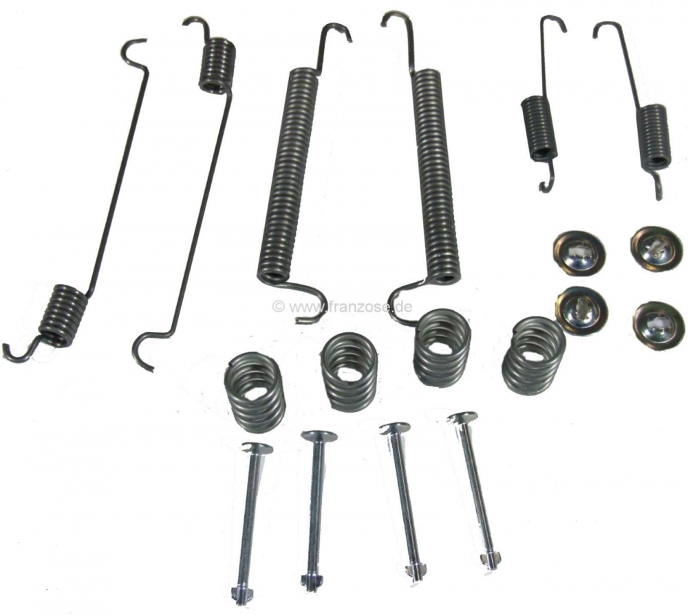 Peugeot - P 304, remschoen montageset bouwjaar 79-81 Lucas systeem, 228.6x42 ( veerklemmen)