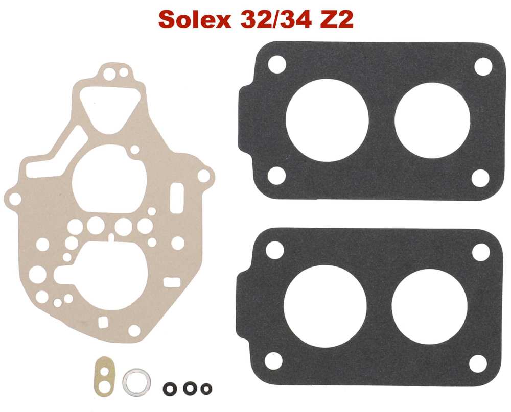Peugeot - P 505/205, carburateur pakkingset Solex 32/34 Z2. Geschikt voor Peugeot 505 1.8L + 205 GT/