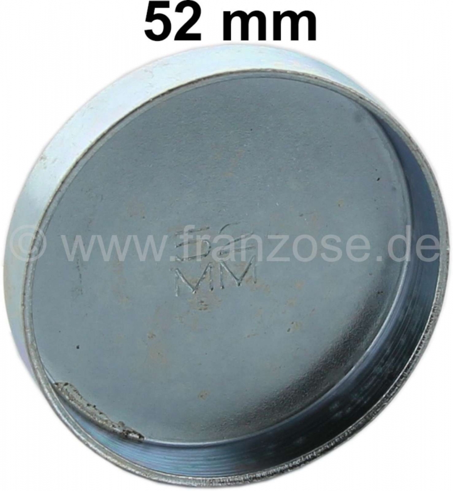 Renault - Vorststop (afsluitdop voor kerngat). Diameter: 52 mm. Geschikt voor Peugeot 403, 404, 504,