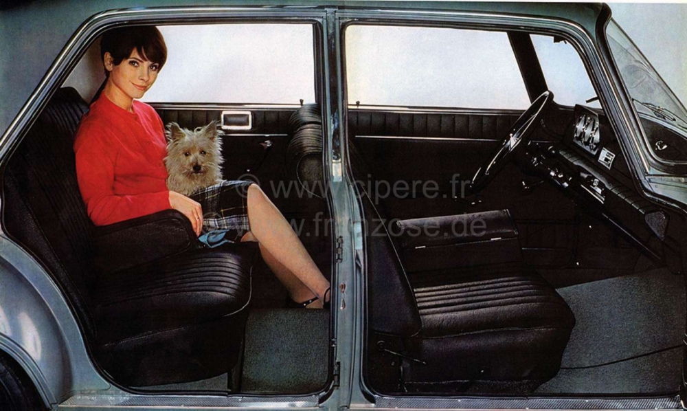 Peugeot - P 404, stoelhoezen (2x voorbank, 1x achterbank). Kleur: zwart leer (noir). Geschikt voor P