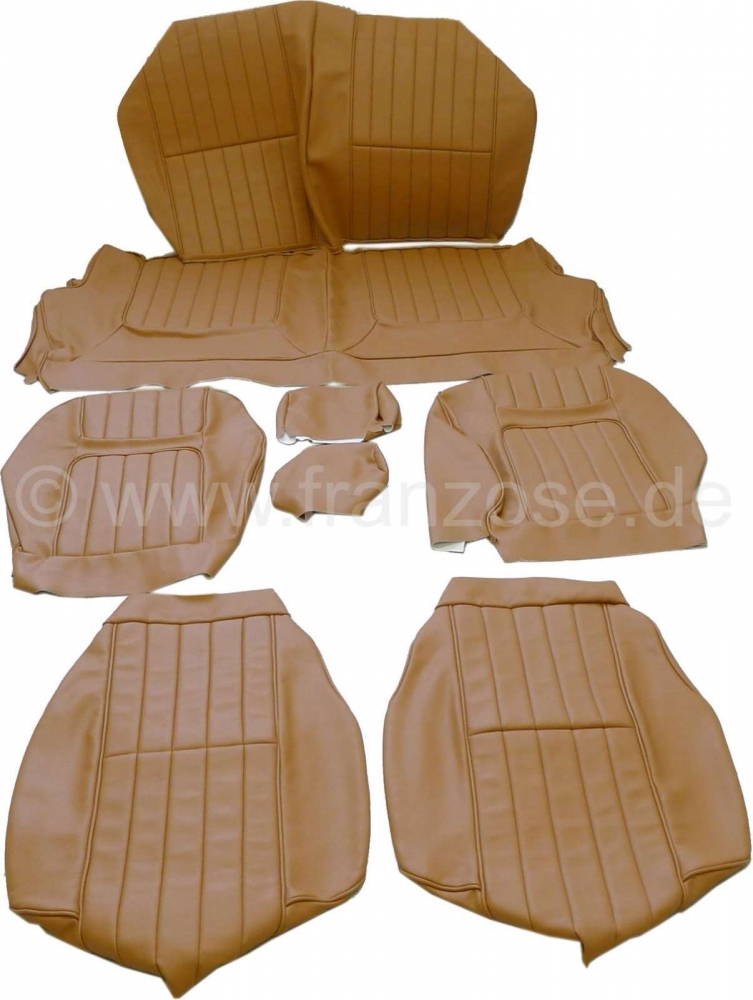 Renault - P 504C, stoelhoezen (2x voorbank, 1x achterbank). Kleur: kunstleer beige (karamel). Geschi