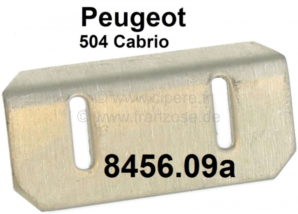 Peugeot - P 504C, dekzeil sleufplaat (gemaakt van metaal). Geschikt voor Peugeot 504 cabriolet. Per 