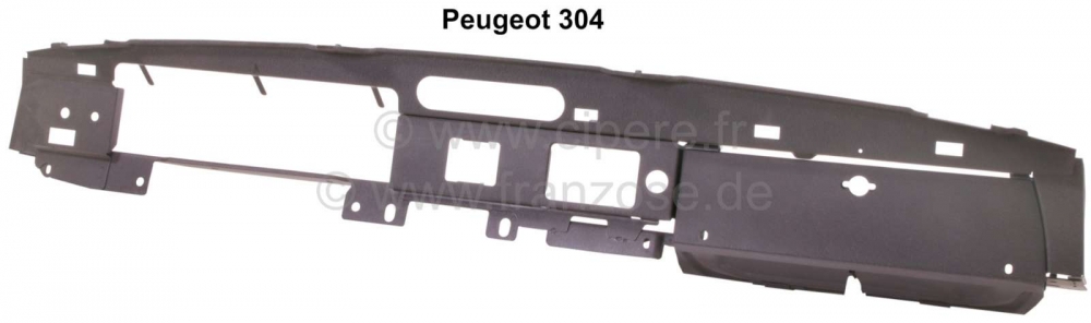 Peugeot - P 304, metalen dashboard voor Peugeot 304, zwart mat gecoat (structuurlak). Het is alleen 