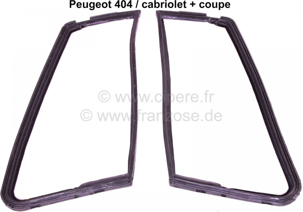 Peugeot - P 404C, afdichtingen (2 stuks) voor de driehoekige ruit (klapruit). Geschikt voor Peugeot 
