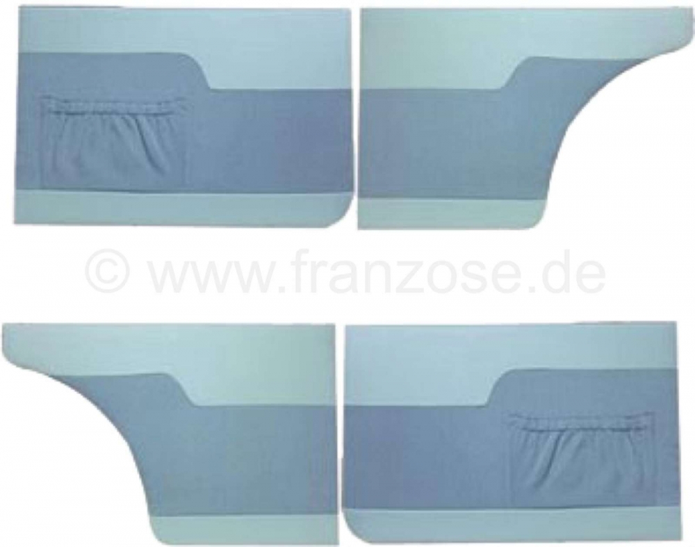 Peugeot - P 203, deurpanelen set (4 stuks). Kleur: grijs. Geschikt voor Peugeot 203.