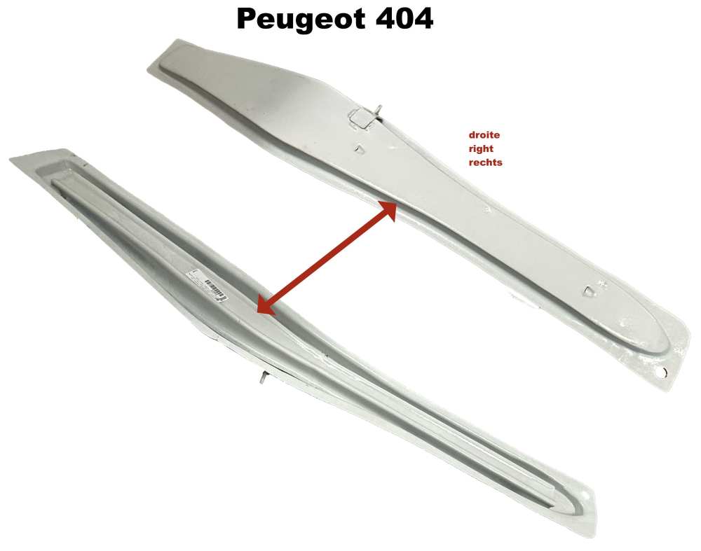 Peugeot - P 404, chassisplaat, overgang dorpel naar zitbank opstap rechts