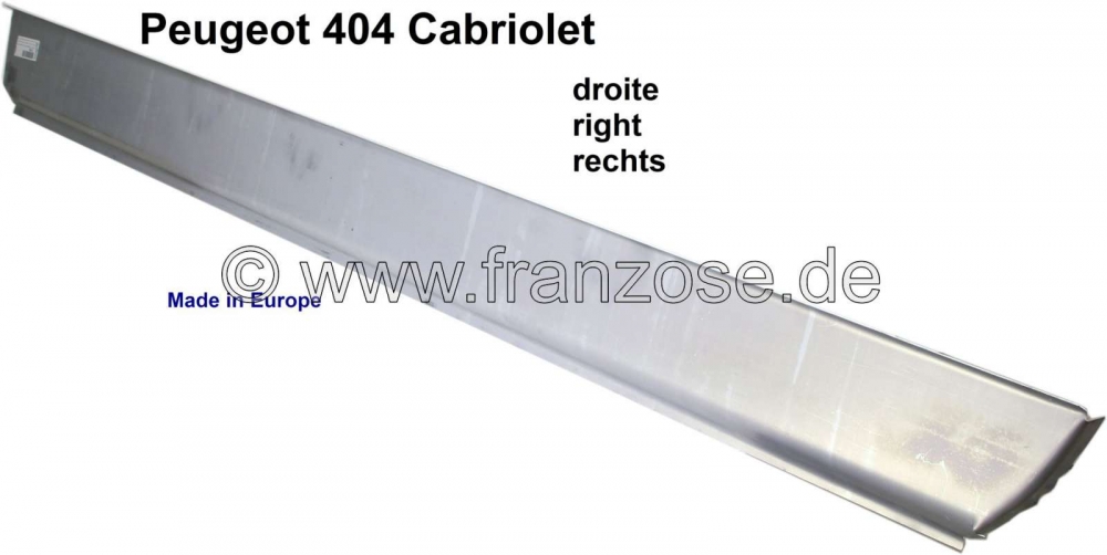 Peugeot - P 404, dorpel buitenpaneel rechts. Geschikt voor Peugeot 404 Cabriolet. Gemaakt in EU.