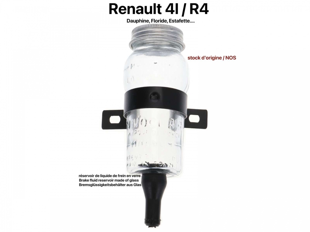 Sonstige-Citroen - Glazen remvloeistofreservoir (jampot!). Dit reservoir werd op veel voertuigen van Renault 