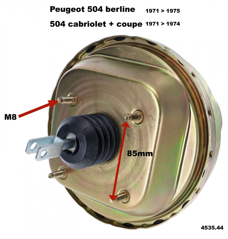 Peugeot - P 504, Mastervac (rembekrachtiger). Geschikt voor Peugeot 504 sedan van 1971 tot 1975. 504