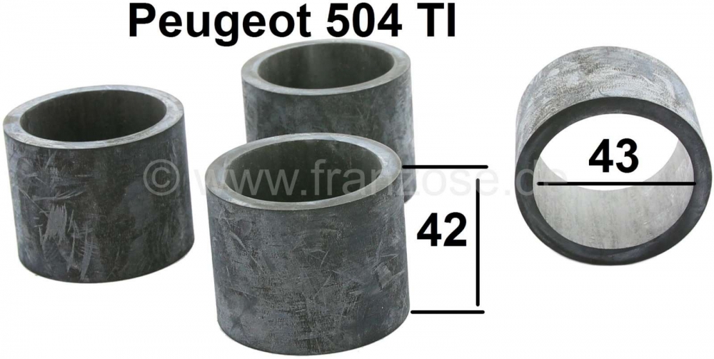 Peugeot - P 504, inlaatrubbers (4 stuks) inlaatspruitstuk. Geschikt voor Peugeot 504 Injectie. (4 ci