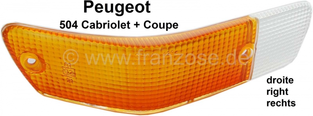Renault - P 504C, richtingaanwijzerkap rechtsvoor. Geschikt voor Peugeot 504 Cabrio + Coupe, 1 serie