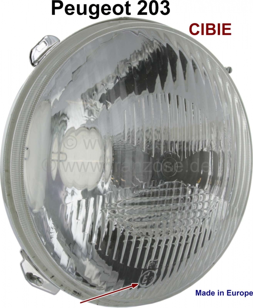 Peugeot - P 203, koplamp, Cibie-versie. Voor Peugeot 203.