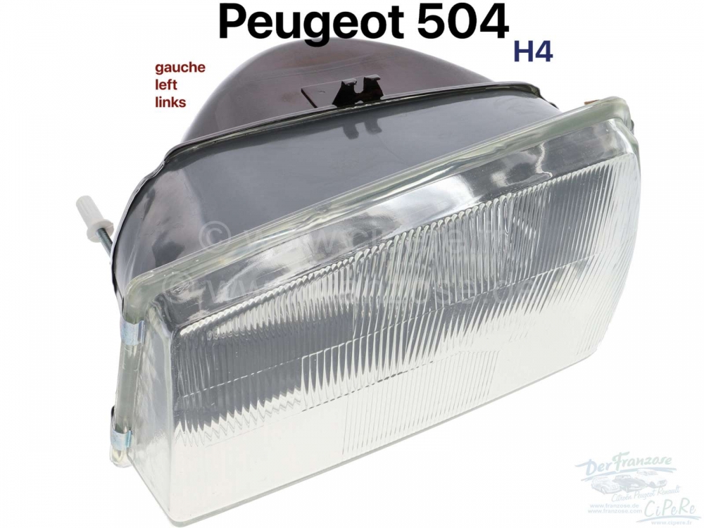 Peugeot - P 504, koplamp Peugeot 504, links, H4! Reproductie zonder keurmerk!