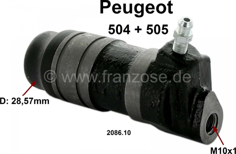 Peugeot - P 504/505, koppelingsslave cilinder. Geschikt voor Peugeot 504 benzinemotor, vanaf bouwjaa