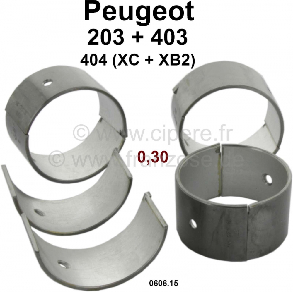 Peugeot - P 203/403/404 drijfstanglager (complete set) voor benzinemotoren met 3 krukaslagers. Afmet