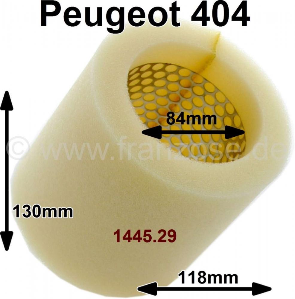 Peugeot - P 404, luchtfilter. Geschikt voor Peugeot 404, vanaf modeljaar 03/1968. Komt overeen met P
