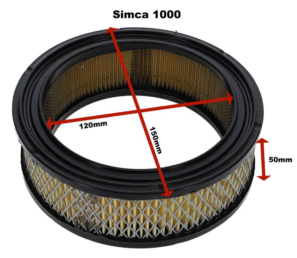 Peugeot - Luchtfilter Simca 1000. 170mm buitendiameter, 125mm binnendiameter, 40mm hoogte.