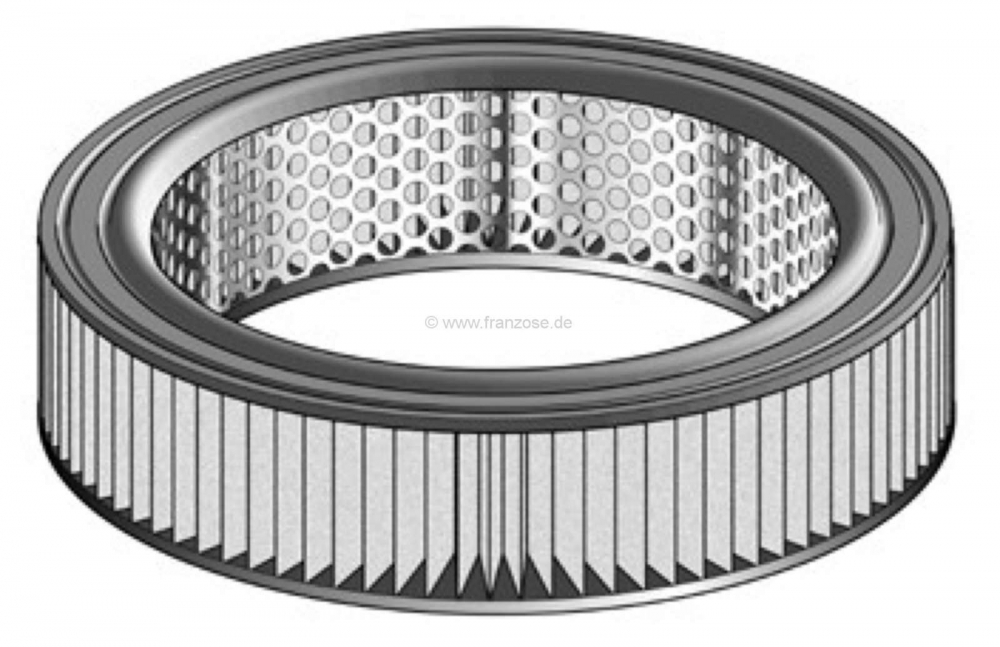 Alle - Simca 1100/1100S, luchtfilter. Buitendiameter: 244mm. Binnendiameter: 186mm. Hoogte: 63mm.
