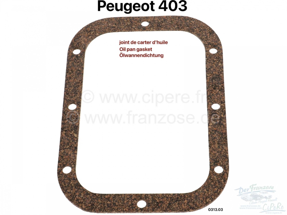 Sonstige-Citroen - P 403, oliepanpakking. Geschikt voor Peugeot 403, Bestelnr. 0313.03