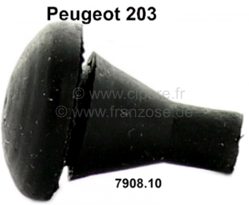 Peugeot - P 203, rubberen stop op motorkap en voorkant. Geschikt voor Peugeot 203, Bestelnr. 7908.10