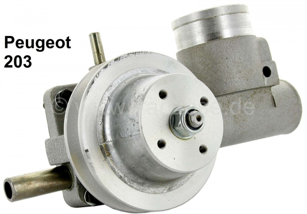 Peugeot - P 203, waterpomp voor Peugeot 203, vaste ventilator, voorverwarming voor carburateur. De w