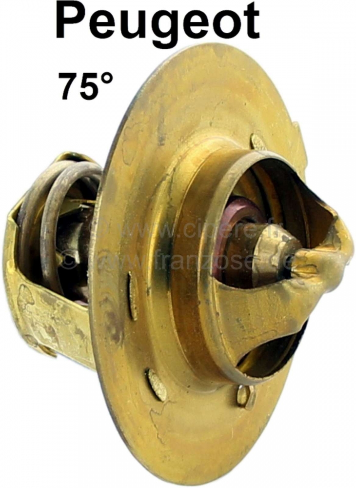 Peugeot - Thermostaat 75° (zonder pakking). Geschikt voor Peugeot 504 benzinemotor, 505, J5. Montag