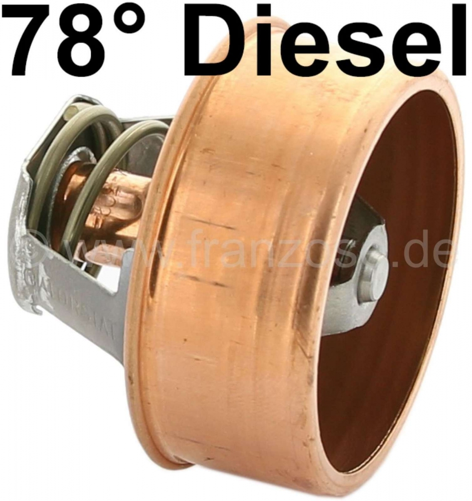 Renault - Thermostaat 78°C. Geschikt voor Peugeot 504 + 505 Diesel. (alle motoren, 1.9 + 2.1 + 2.3D