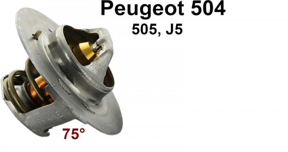 Peugeot - Thermostaat. Geschikt voor Peugeot 504 benzinemotor, 505, J5. Montage in behuizing. 75°C.