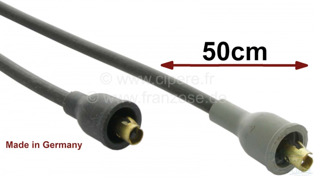 Renault - Bougiekabel, verbinding tussen verdelerkap en bobine. 500 mm lang. Geschikt voor Renault R