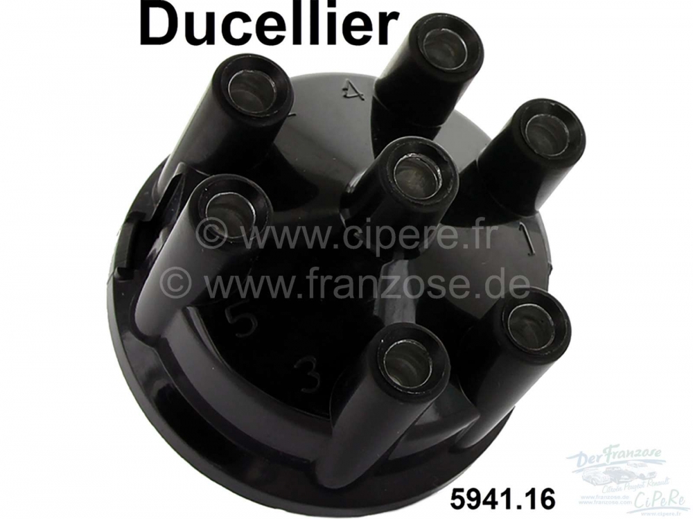 Alle - Ducellier, verdelerkap V6. Geschikt voor Peugeot 504 V6 (Cabrio + Coupé), 604 V6. Renault