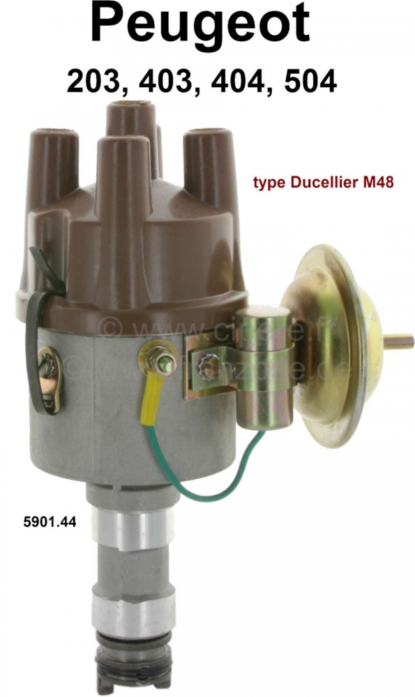 Peugeot - Ontstekingsverdeler compleet (reproductie, type Ducellier M48). Geschikt voor Peugeot 203 