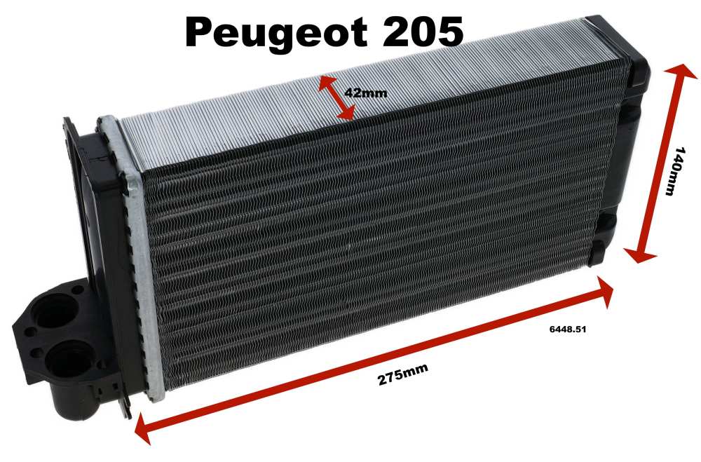 Peugeot - P 205, kachelradiateur. Geschikt voor Peugeot 205, afmetingen: 234 x 140 x 42mm Of. Nr. 64