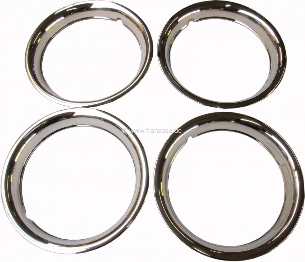 Peugeot - Roestvrijstalen sierringen (4 stuks). Voor velgen met 13 inch diameter. Geschikt voor Rena