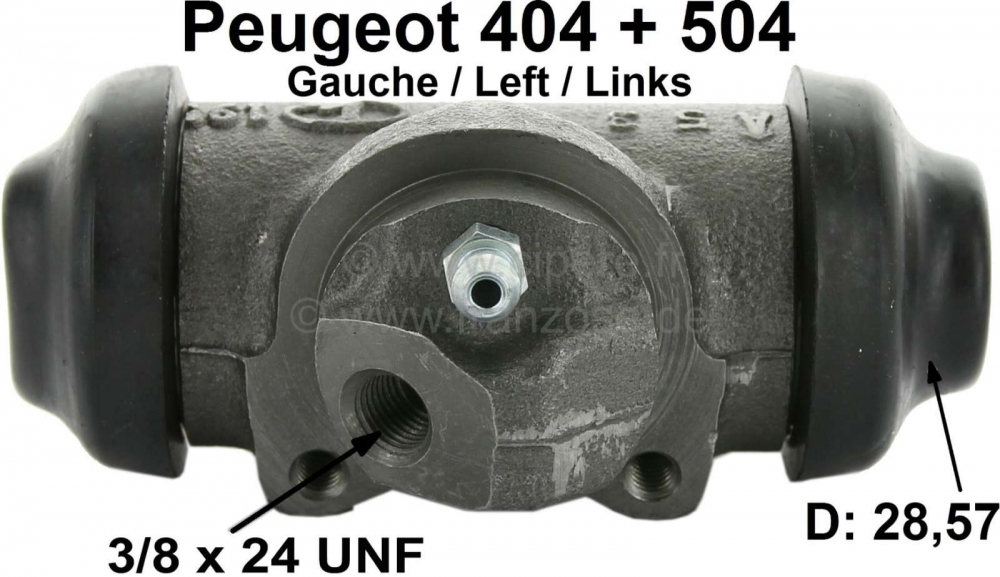 Peugeot - P 404/504, remcilinder linker achterwiel. Bendix-systeem. Zuiger diameter: 28.57mm. Remlei