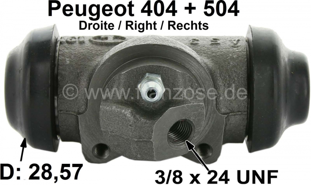 Peugeot - P 404/504, remcilinder rechter achterwiel. Bendix-systeem. Zuiger diameter: 28.57mm. Remle