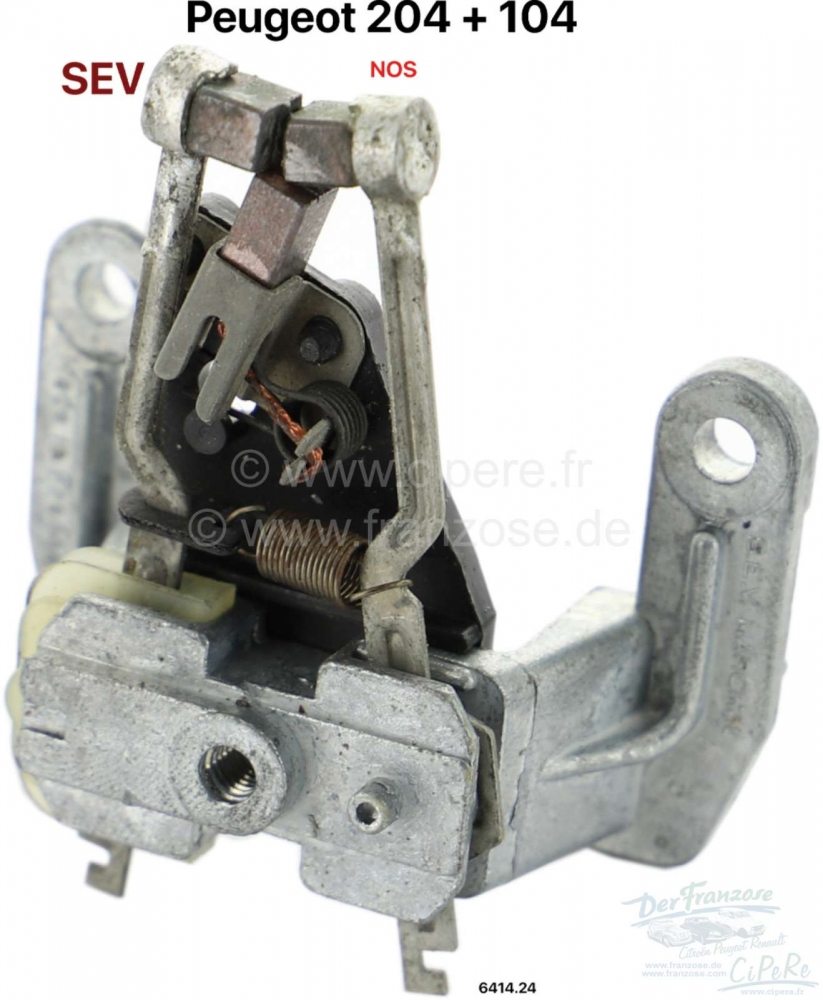 Peugeot - P 204/104, ruitenwissermotor SEV (2 snelheden): Set koolborstels met drager (beugel). Of. 