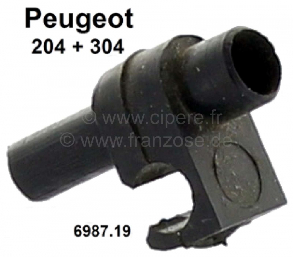 Peugeot - P 204/304, houder voor ruitensproeier slang (kunststof). Geschikt voor Peugeot 204 + 304, 