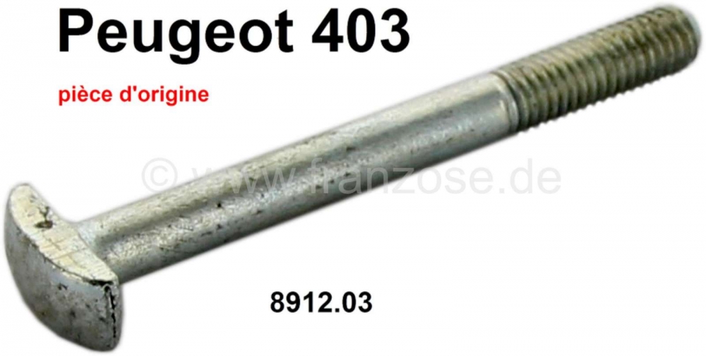 Peugeot - P 403, schroef M6x60, voor de schroefverbinding voorstoel + stoelleuning. Geschikt voor Pe
