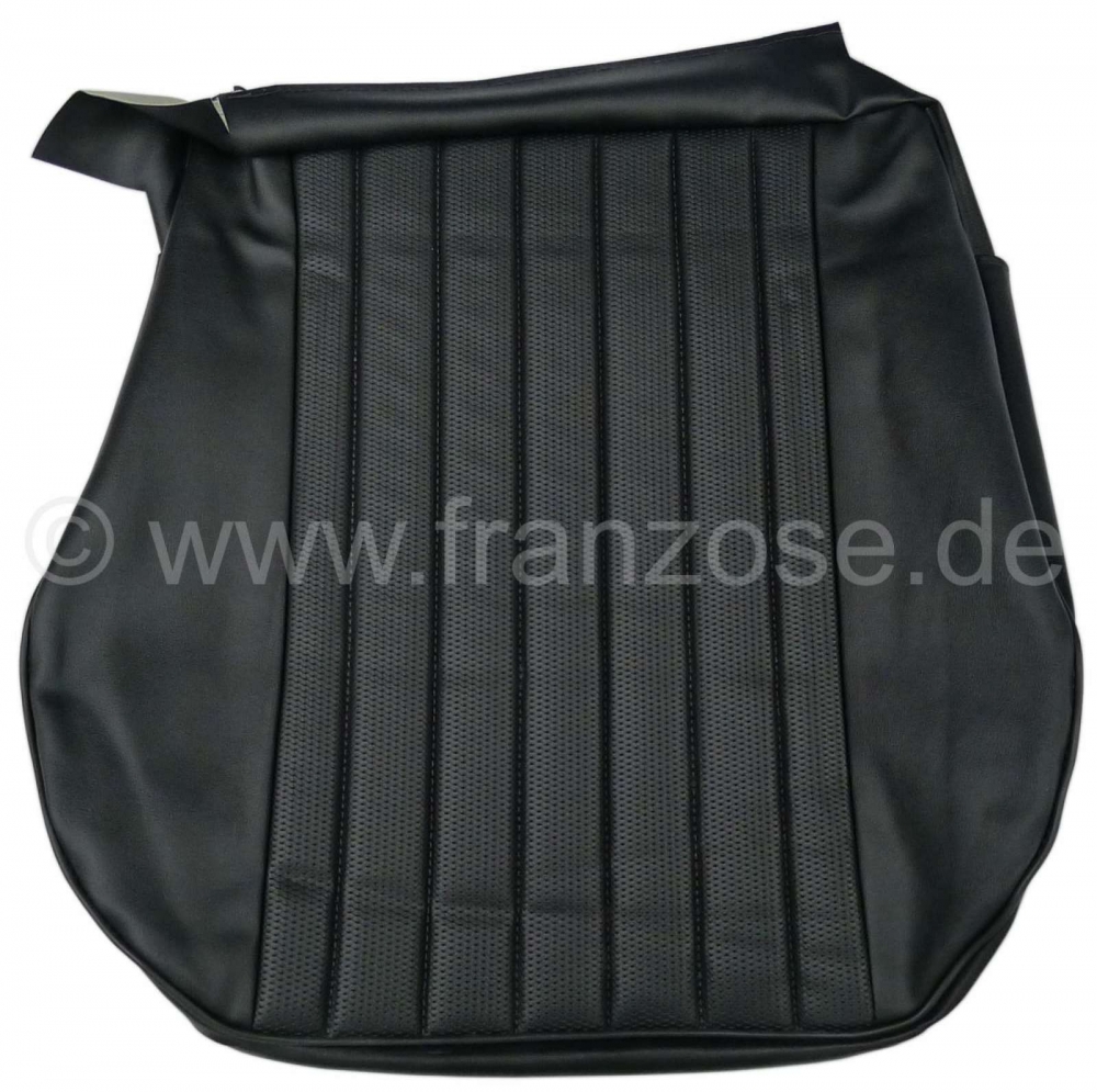 Peugeot - P 504, zwart imitatieleer, gestikt in het midden van de pijpen (geperforeerd). Stoelkussen