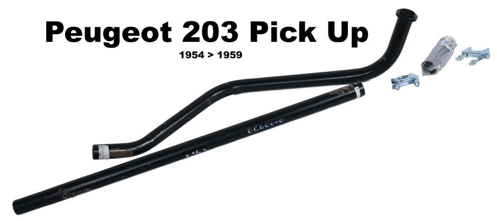 Peugeot - P 203, voorste uitlaatpijp (eerste pijp), geschikt voor Peugeot 203 Pick Up. Gemonteerd va
