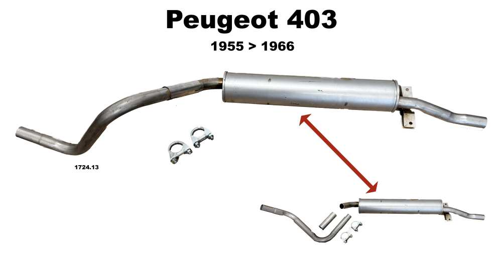 Sonstige-Citroen - P 403, achterdemper. Geschikt voor Peugeot 403 berline. Gemonteerd vanaf bouwjaar 1955 tot