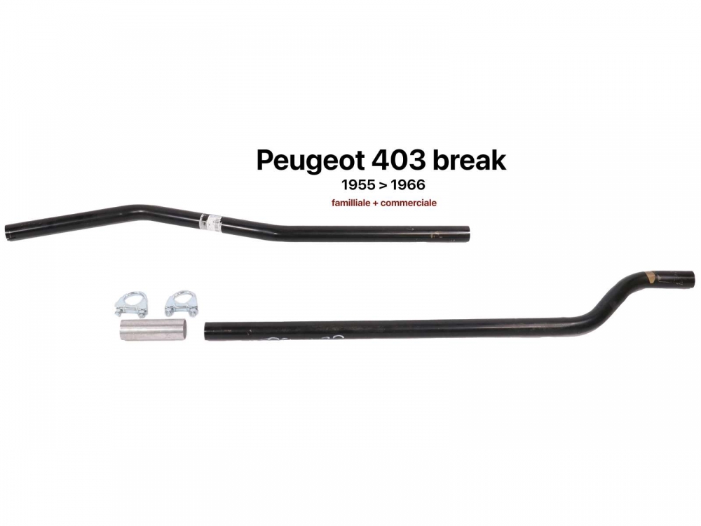 Peugeot - P 403, midden uitlaatpijp, tussen de dempers. Geschikt voor Peugeot 403 Break (Commerciale