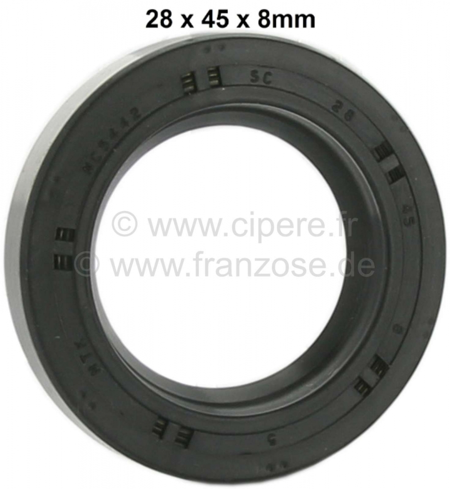Alle - Differentiële oliekeerring. Afmeting: 28 x 45 x 8mm. Geschikt voor Renault 4 (eerste vers
