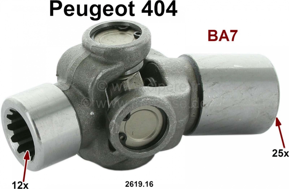 Peugeot - P 404 cardankoppeling aan de versnellingsbakuitgang, voor de cardanas. Geschikt voor Peuge